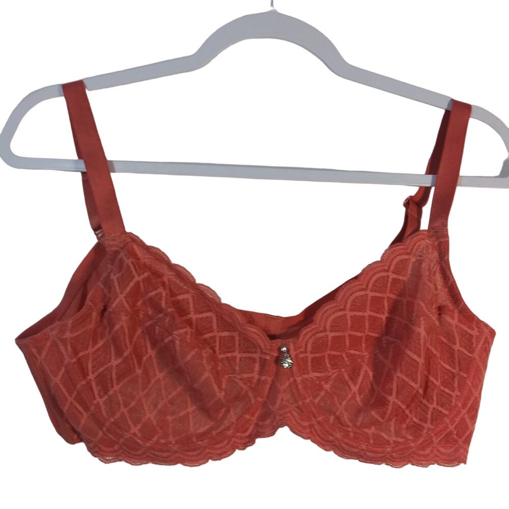 HSIA Coral Unlined Underwire Lace Bra Size 36D